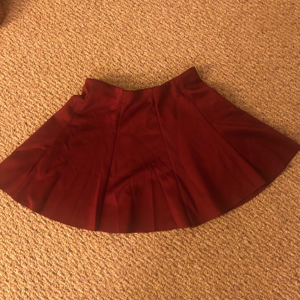Satin burgundy mini skirt